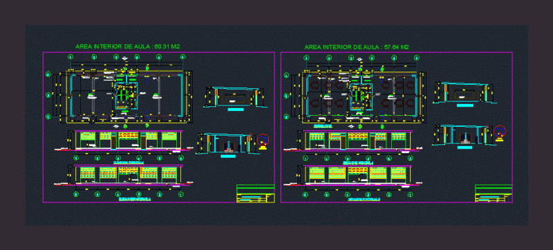 Initial Education Center DWG Section for AutoCAD