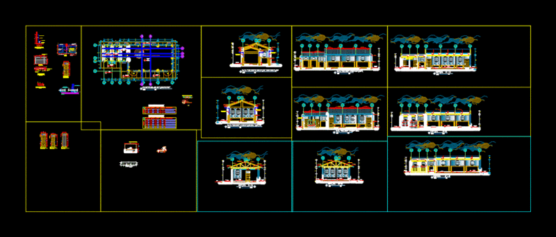 Initial Education Institution DWG Section for AutoCAD