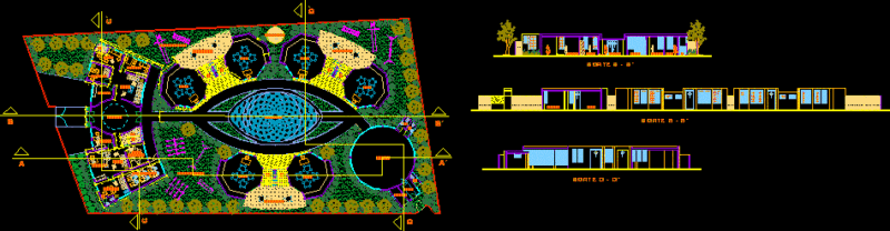 Initial Educative Center DWG Block for AutoCAD