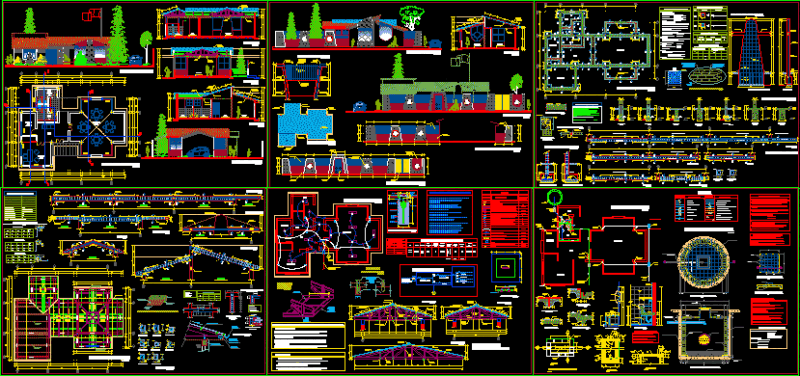 Initial Educative Center DWG Section for AutoCAD