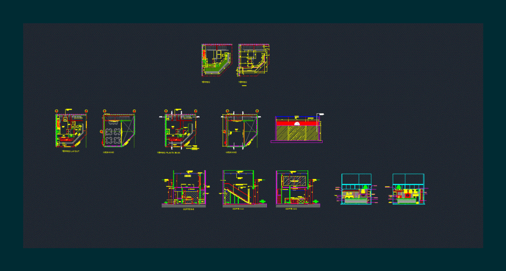 Japanese Retaurante DWG Section for AutoCAD