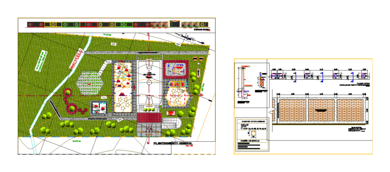 Kindergarten DWG Section for AutoCAD