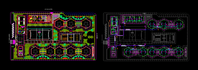 Kindergarten Facilities DWG Block for AutoCAD