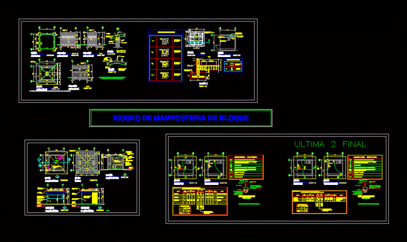 Kiosko Masonry DWG Detail for AutoCAD