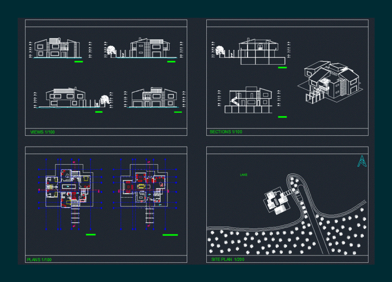 Lake House DWG Block for AutoCAD