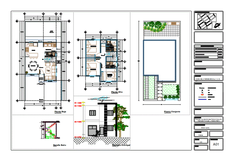 Land 15×7 DWG Plan for AutoCAD