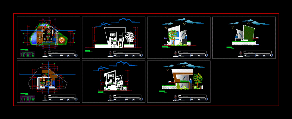 Land Located In A Corner – – Duplex Housing DWG Plan for AutoCAD