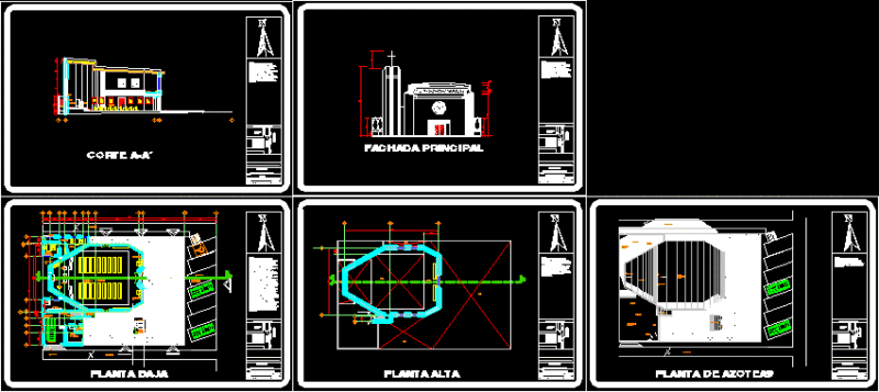 Las Huertas Chapel DWG Block for AutoCAD