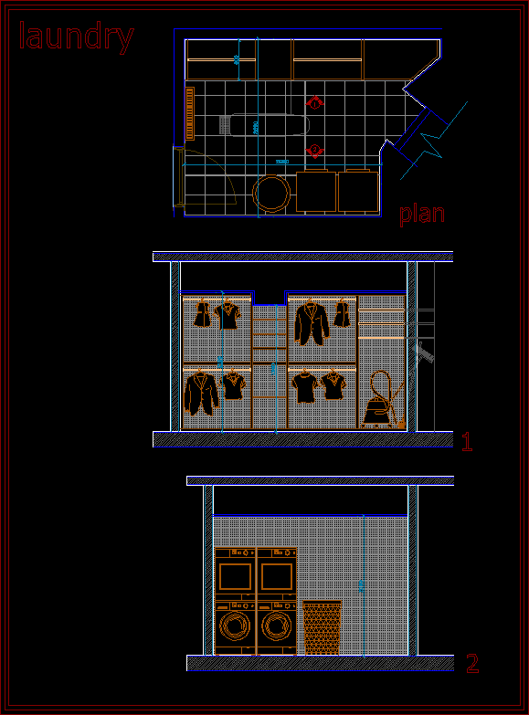Laundry Room DWG Block for AutoCAD Designs CAD