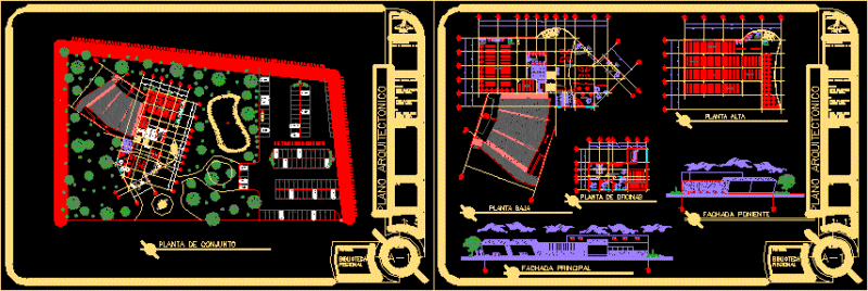 Library Building – Project DWG Full Project for AutoCAD