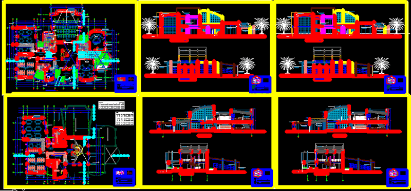 Library Building – Project DWG Full Project for AutoCAD