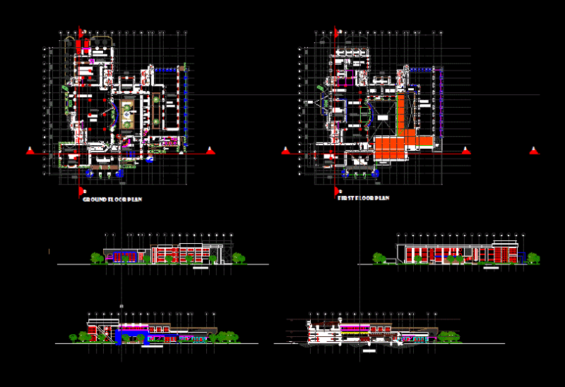 Library Design DWG Block for AutoCAD