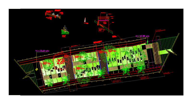 Linear Park In Hillside DWG Block for AutoCAD