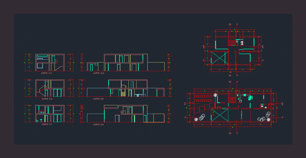 Living Place DWG Section for AutoCAD