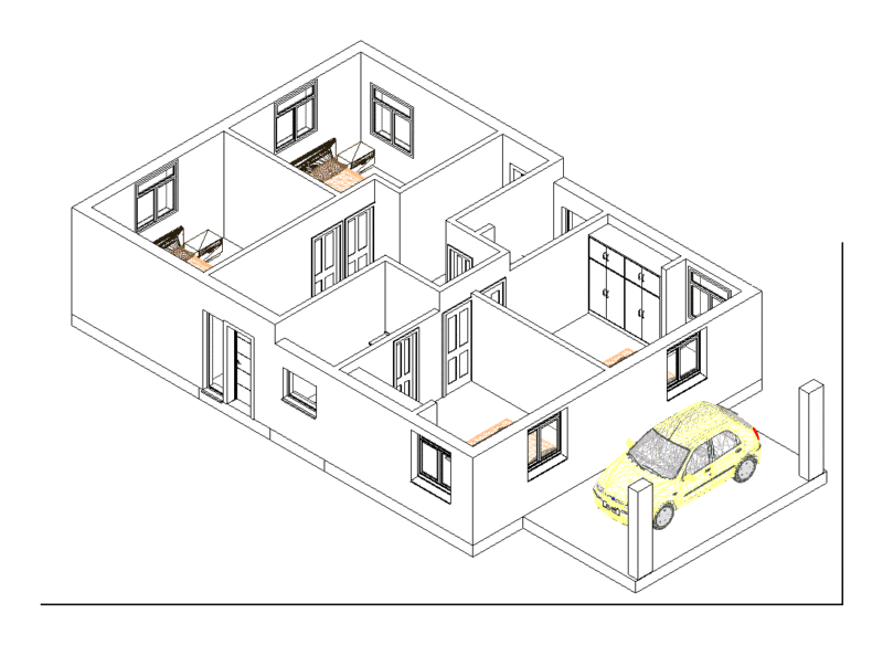 Living Room 3D RVT Model for Revit