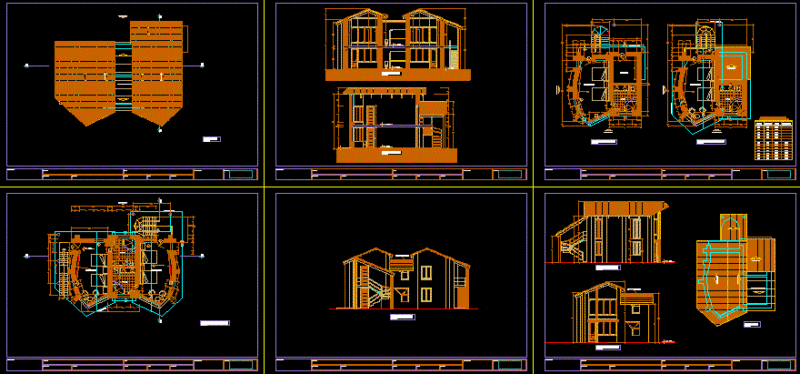 Lodge Ecological Bungalows 2D DWG Design Section for AutoCAD