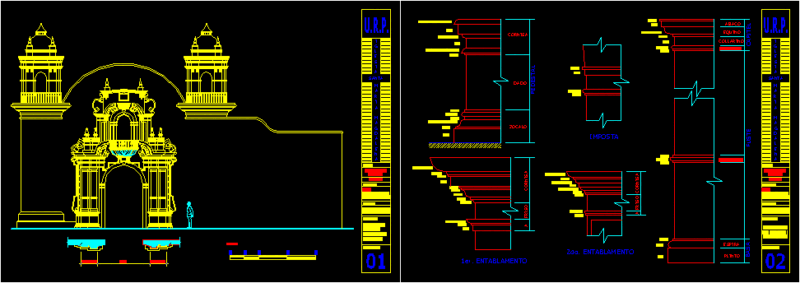 Maria Magdalena – Frontal View DWG Section for AutoCAD