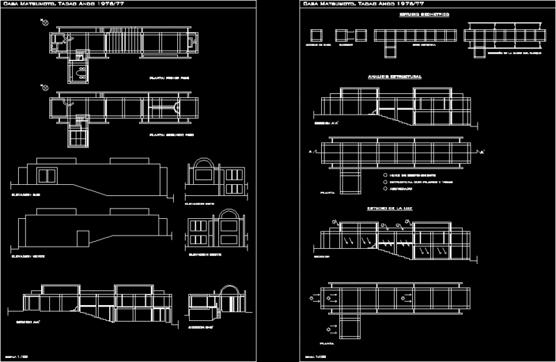Matsumara House, Kobe, Japan, By Tadao Ando, 1974 DWG Detail for AutoCAD