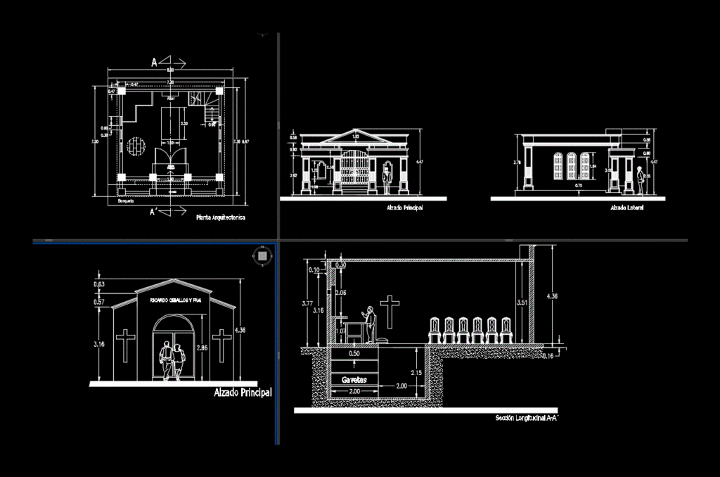 Mausoleum DWG Block for AutoCAD