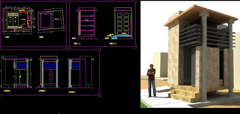 Mausoleum DWG Block for AutoCAD