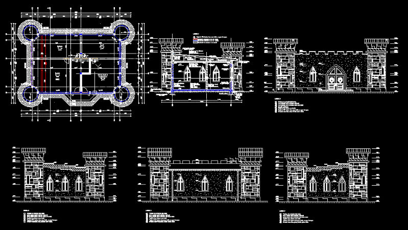 Medieval Castle (Stock) Palace DWG Elevation for AutoCAD • Designs CAD