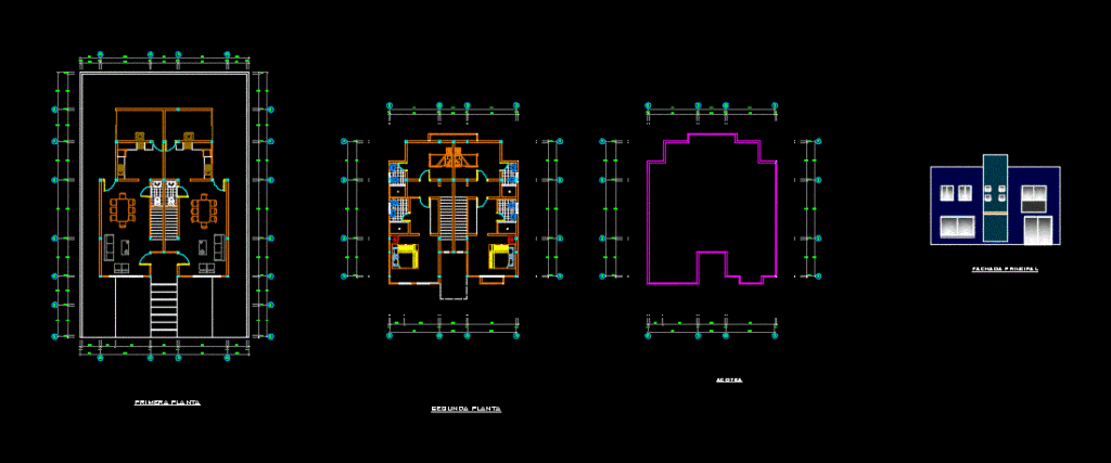 Medium Multi-Family DWG Block for AutoCAD