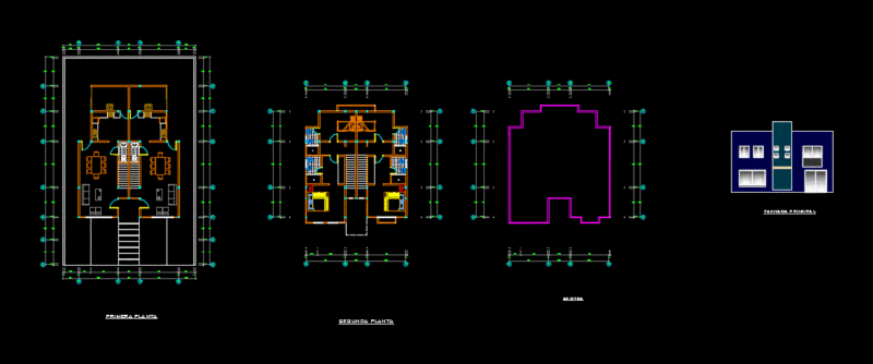 Medium Multi-Family DWG Block for AutoCAD
