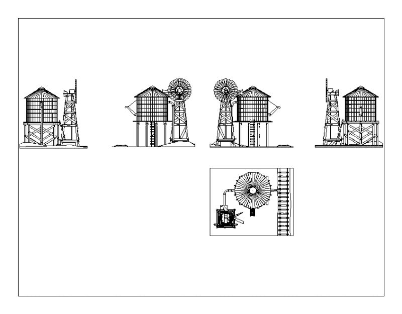 Mill DWG Block for AutoCAD