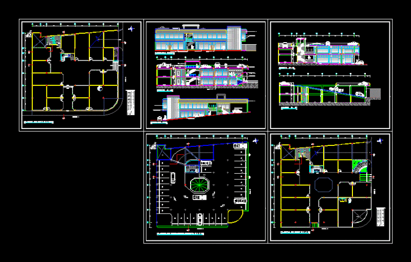 Mini Market DWG Section for AutoCAD