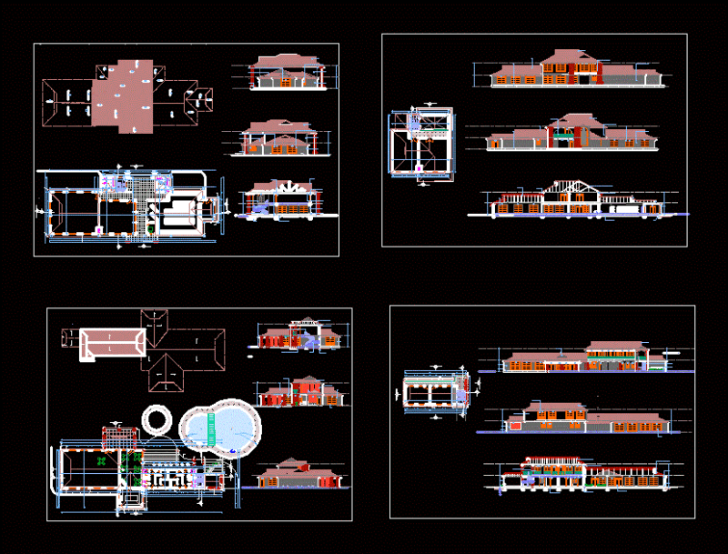 Mini Market DWG Section for AutoCAD