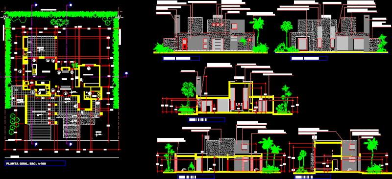 Minimalist House DWG Section for AutoCAD