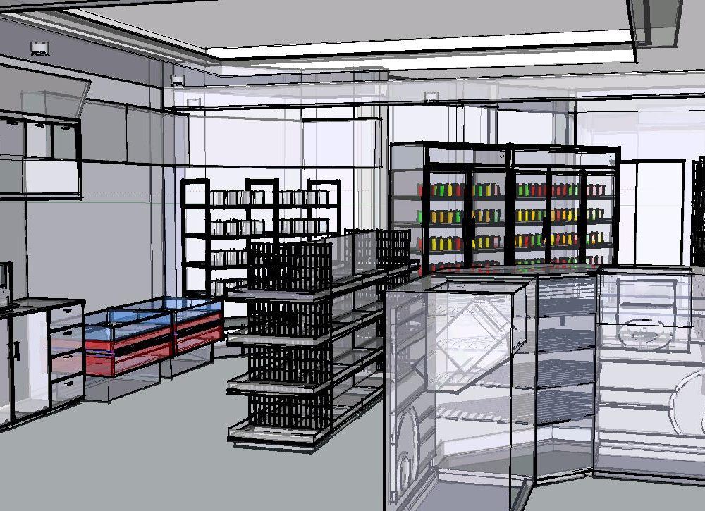 Minimarket 3D SKP Model for SketchUp • Designs CAD