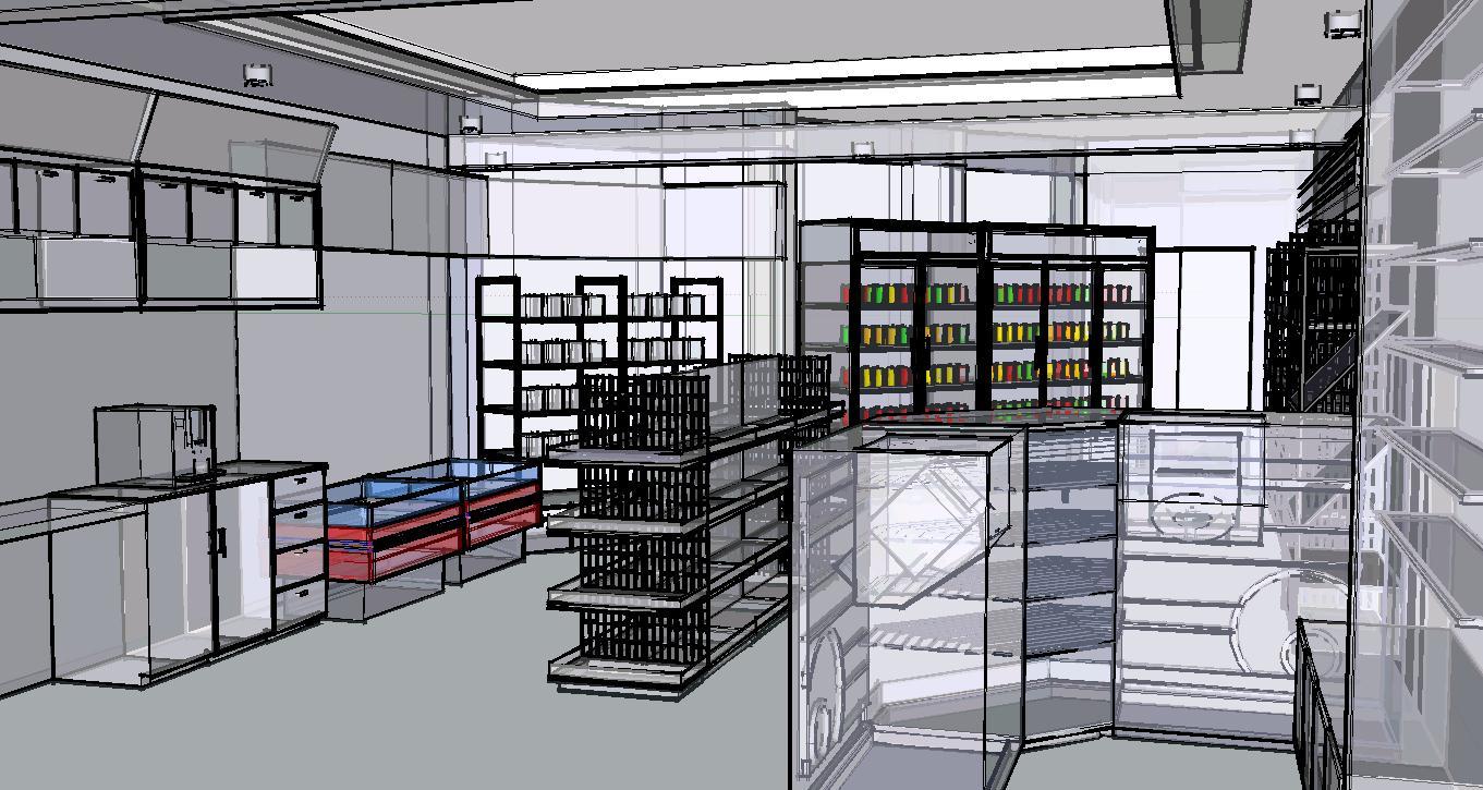 Minimarket 3D SKP Model for SketchUp • Designs CAD