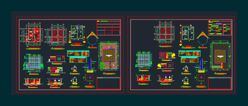 Small Single Family House 2D DWG Plan for AutoCAD
