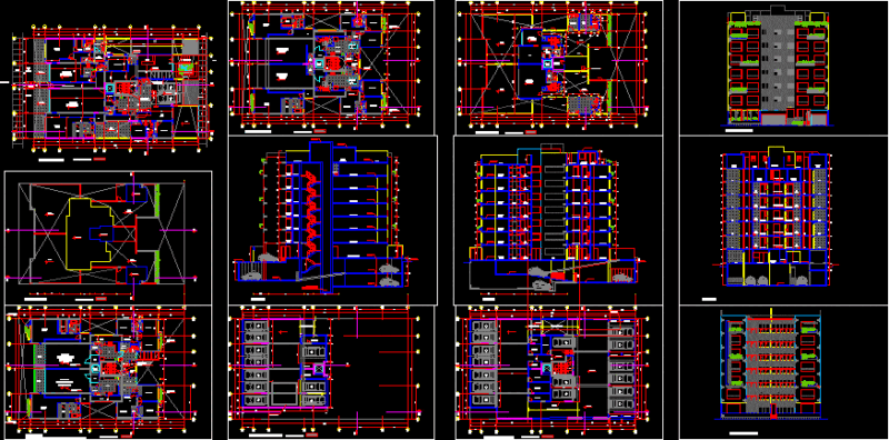Miraflores Apartment Building DWG Block for AutoCAD