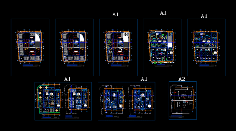 Mixed Building Height DWG Block for AutoCAD