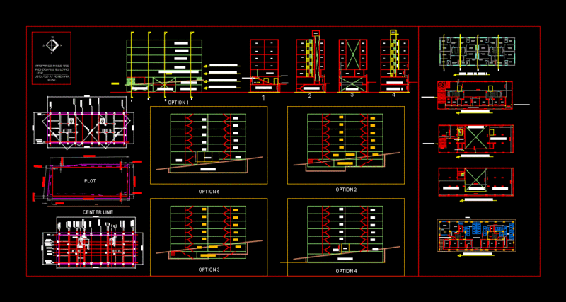 Mixed Use Residential Building DWG Section for AutoCAD