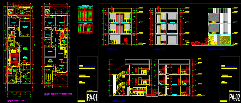 Model Multifamily Housing DWG Model for AutoCAD