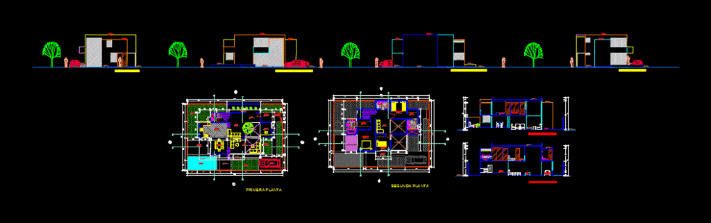 Modern – Housing – Duplex DWG Block for AutoCAD