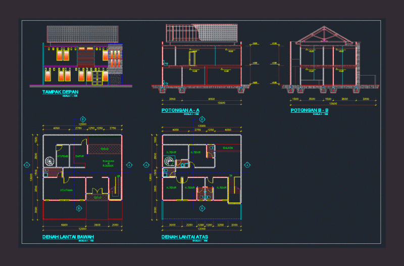 Modern Home DWG Block for AutoCAD
