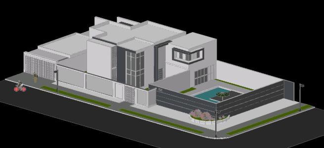 Modern House 3D DWG Model for AutoCAD • Designs CAD