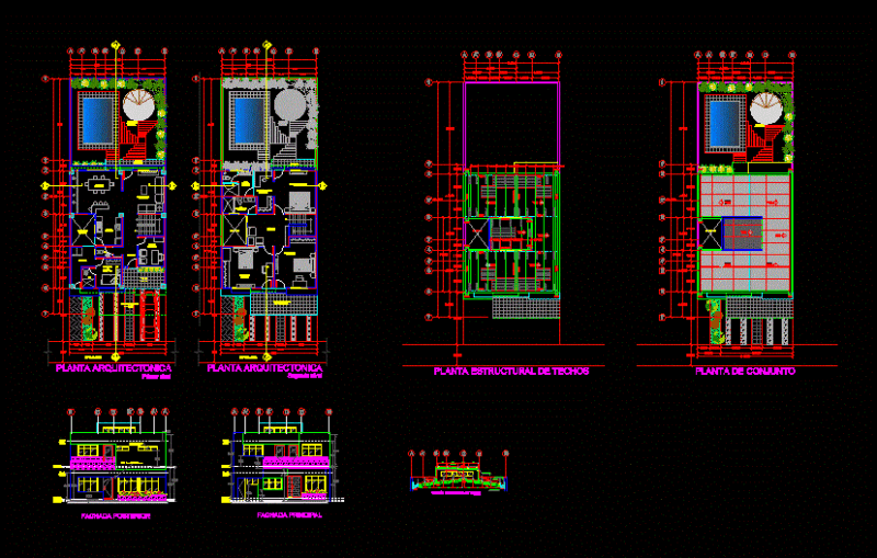 Modern House Design DWG Section for AutoCAD