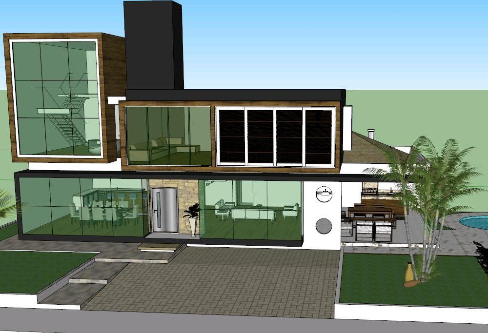 Modern House Furnished 3D SKP Model for SketchUp • Designs CAD