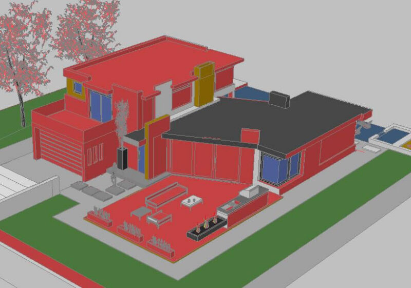 Modern Housing 3D DWG Model for AutoCAD