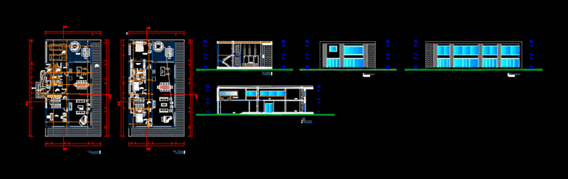Modern Housing Two Levels DWG Block for AutoCAD