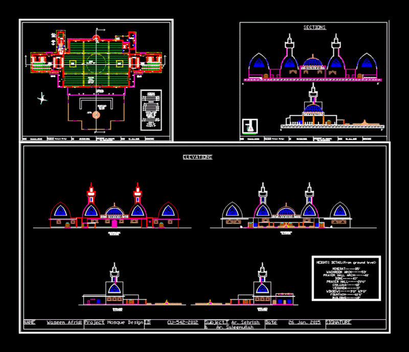 Mosque DWG Block for AutoCAD