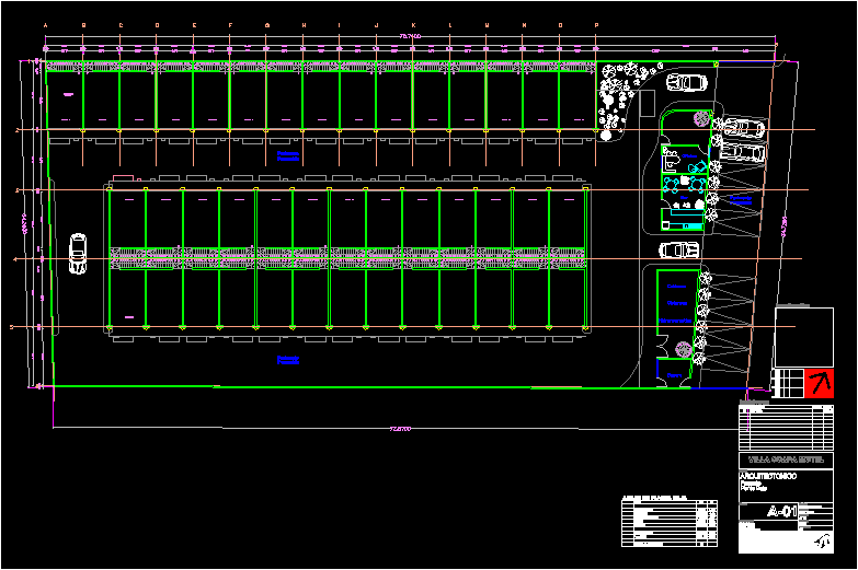 Motel Parking Lot Layout DWG Block for AutoCAD • Designs CAD