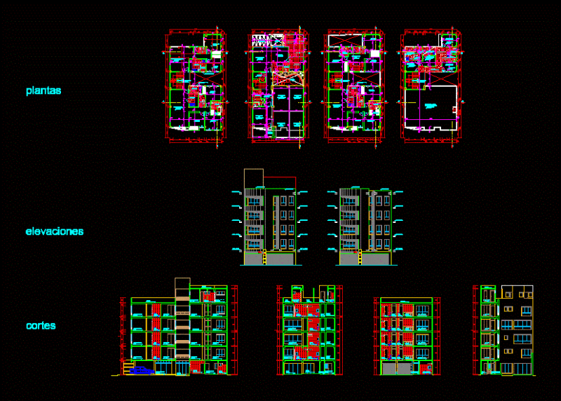 Multi 5 Levels B DWG Detail for AutoCAD