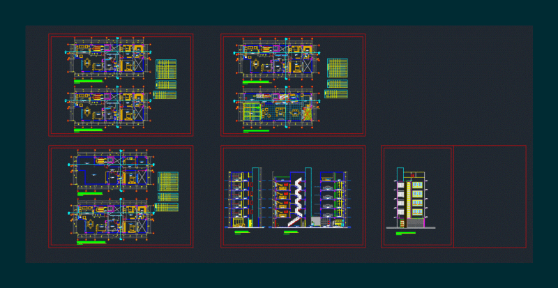 Multi 8 X 20 DWG Block for AutoCAD