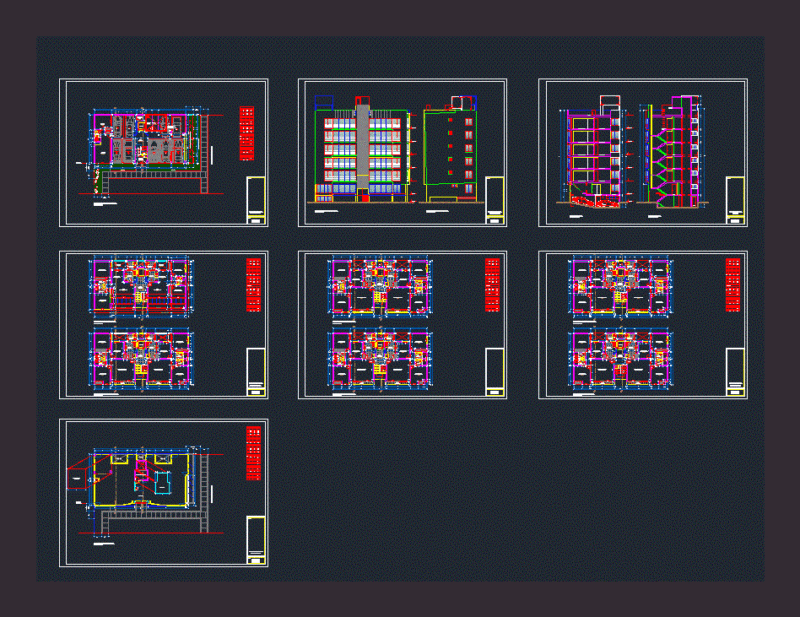 Multi Building DWG Block for AutoCAD